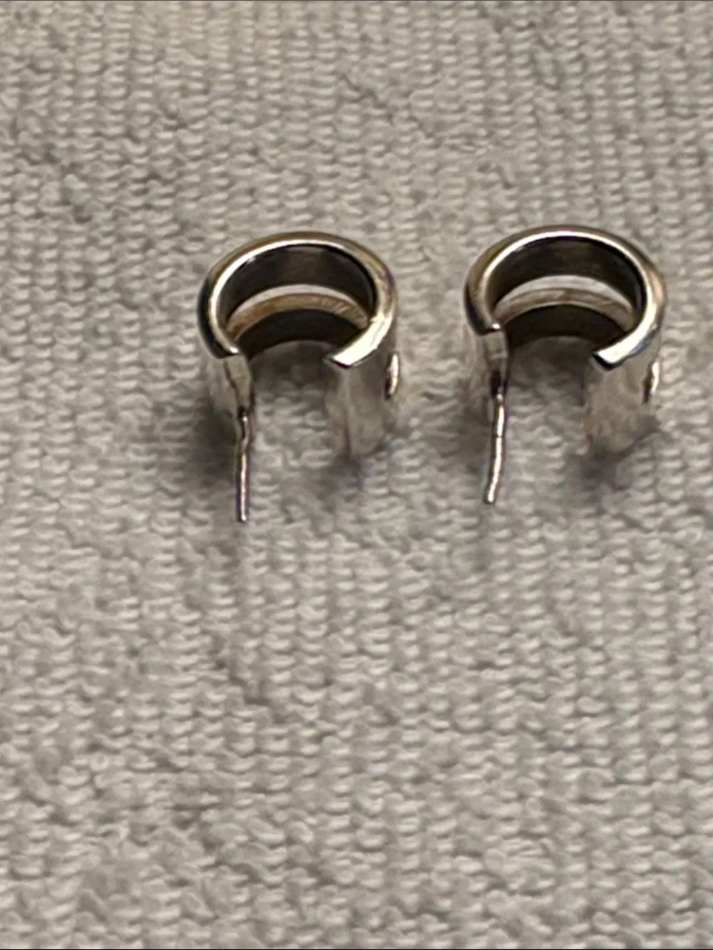 Vintage Split-Band Sterling Silver Open Cuff Earrings
